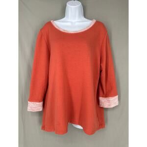 Fresh Produce Sweatshirt Top Womens Medium Orange Pullover Comfy Soft Oversized